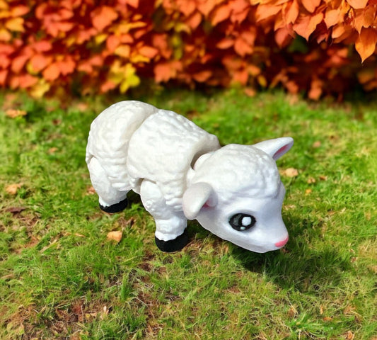 Baby Lamb 3D Printed Articulated Fidget Toy – Flexible Sensory Stress Relief